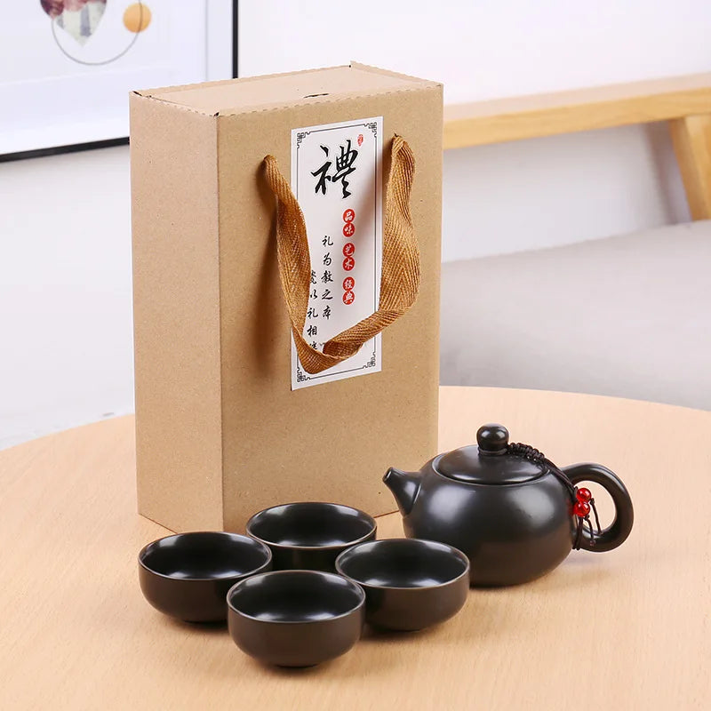 Chinese Kung Fu Travel traditional Tea Set Ceramic Gaiwan Tea Cups with gift box