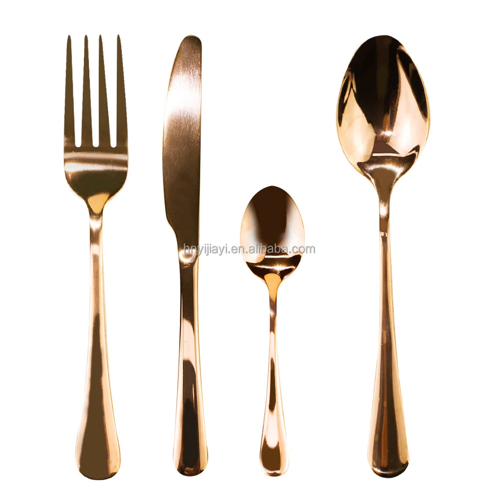 Royal Luxurious Luxury 24 Piece Gold Stainless Steel Gold Cutlery Set