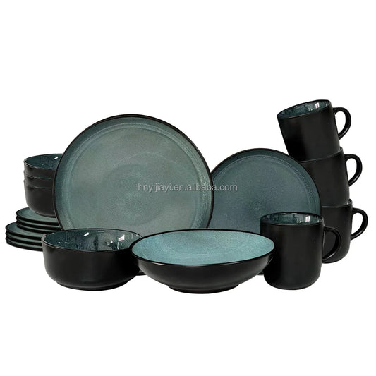 JIUWANG wholesale tableware  ceramic plates luxury ceramic stoneware plates & dishes bowl dinnerware sets factory