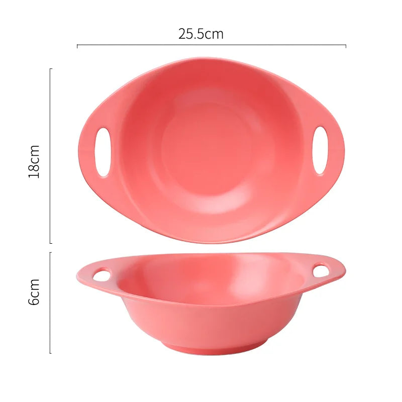 Underglaze Matte Fruit Salad Ceramic Bowl Heat Insulation Instant Noodle Soup Porcelain Baking Dish Household Restaurant