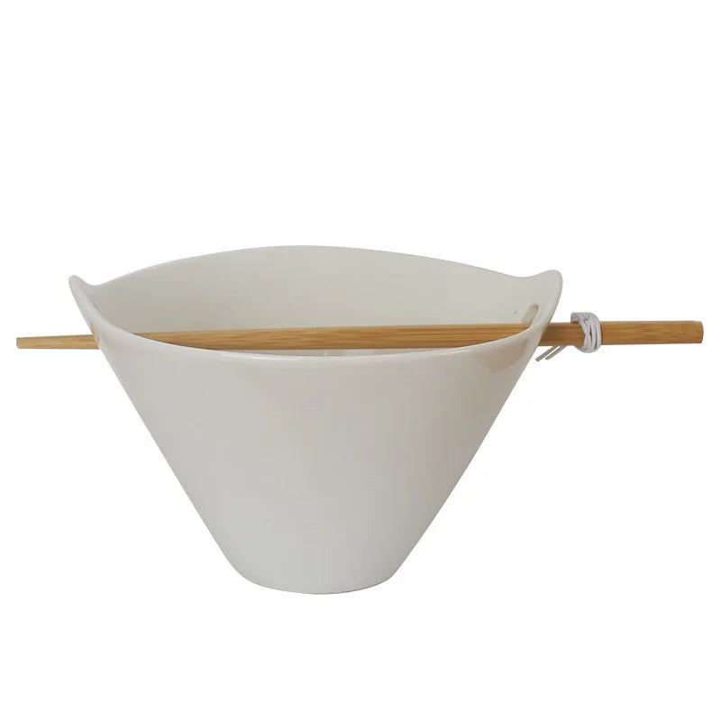 Blanks white ramen bowl porcelain serving bowl set cheap custom Japan embossed ceramic rice noddle bowl with chopsticks