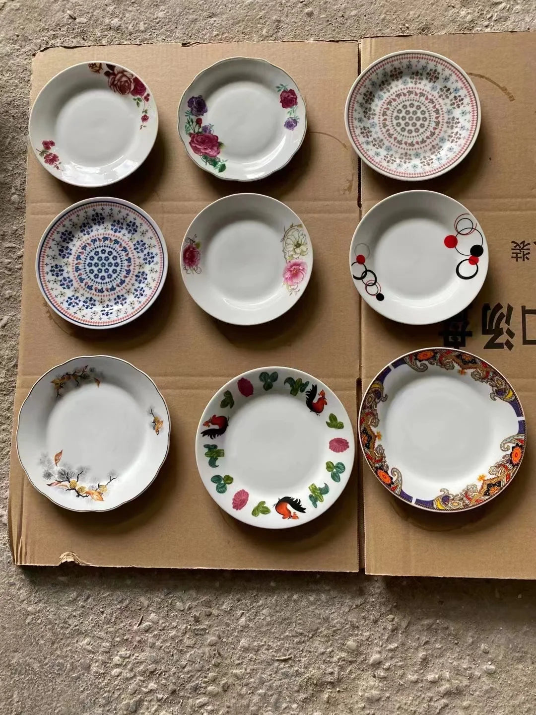 Factory Bulk Sell Stocked White Ceramic Porcelain Plain White Plate Sell By Ton  full dinner service teller porzellan vaiselle