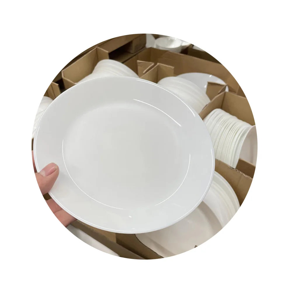 Nordic Style Bone China Dinnerware Sustainable Ceramic Tableware with Marble Design Plate Dish Other Components Made for Dinners