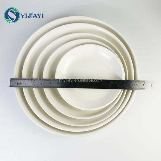 JIUWANG wholesale White ceramic  dishes restaurant  tableware sets assiettes blancs dore en tonnes in bulk