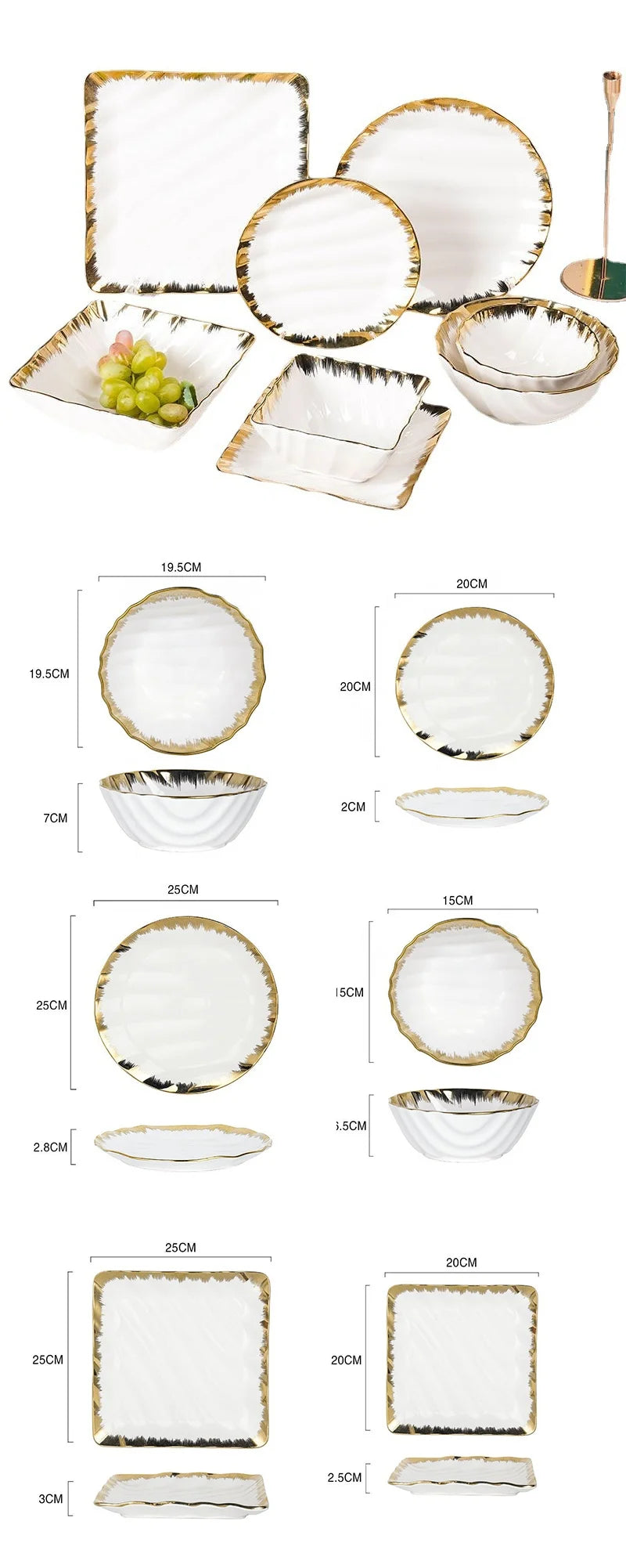 white and gold beaded dinner set dinnerware ceramic dishes supplier white tableware  plates bulk