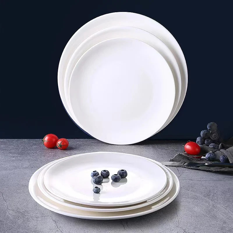 Bone China ceramic flat plate with cut decal 7-12inch dinner porcelain Dishes & Plates Dinnerware Ceramic dishes &Ceramic plates