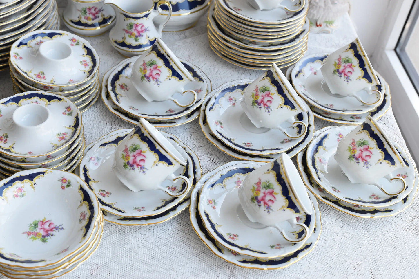 Dinner set Bavari Germany vintage dinner tea set porcelain cup set vintage teacup pot milk sugar teacup and saucer