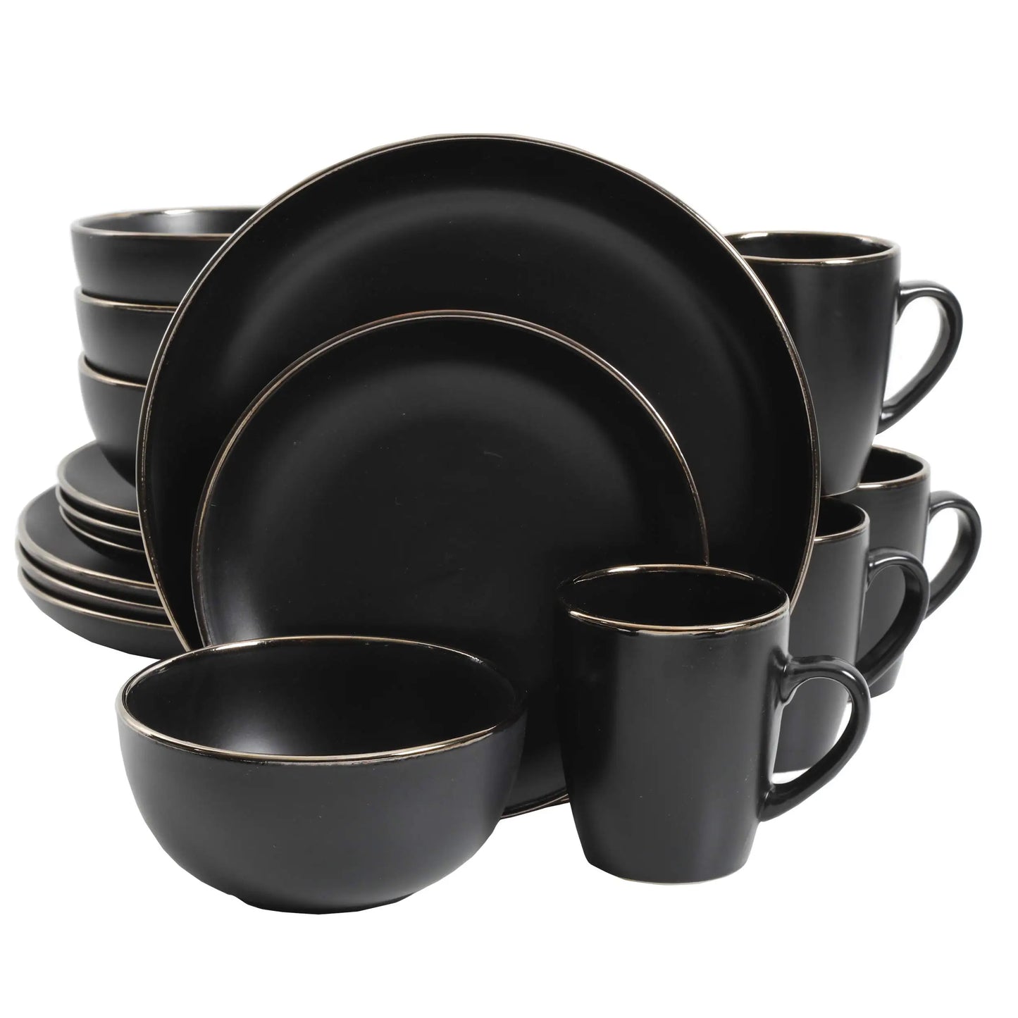 complete tableware set 12 18 24 piece  Stone Color Glazed Stoneware Ceramic Dinnerware soup bowl dinner sets