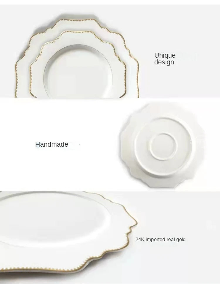 JIUWANG wholesale plate round of fine porcelain hotel dinnerware tableware for hotel restaurant