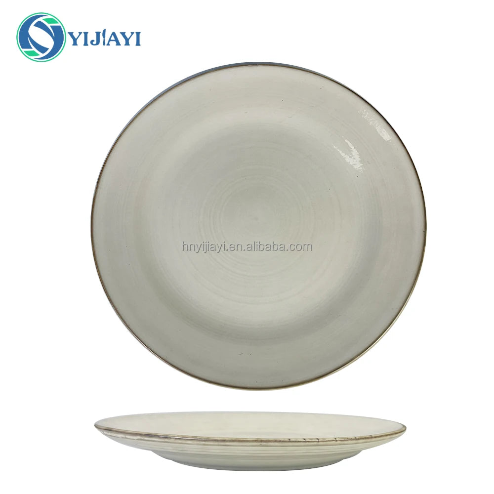 tableware set 12 18 24 piece  Stone Color Glazed Stoneware Ceramic Dinnerware soup bowl dinner sets vaisselle en gros  lux