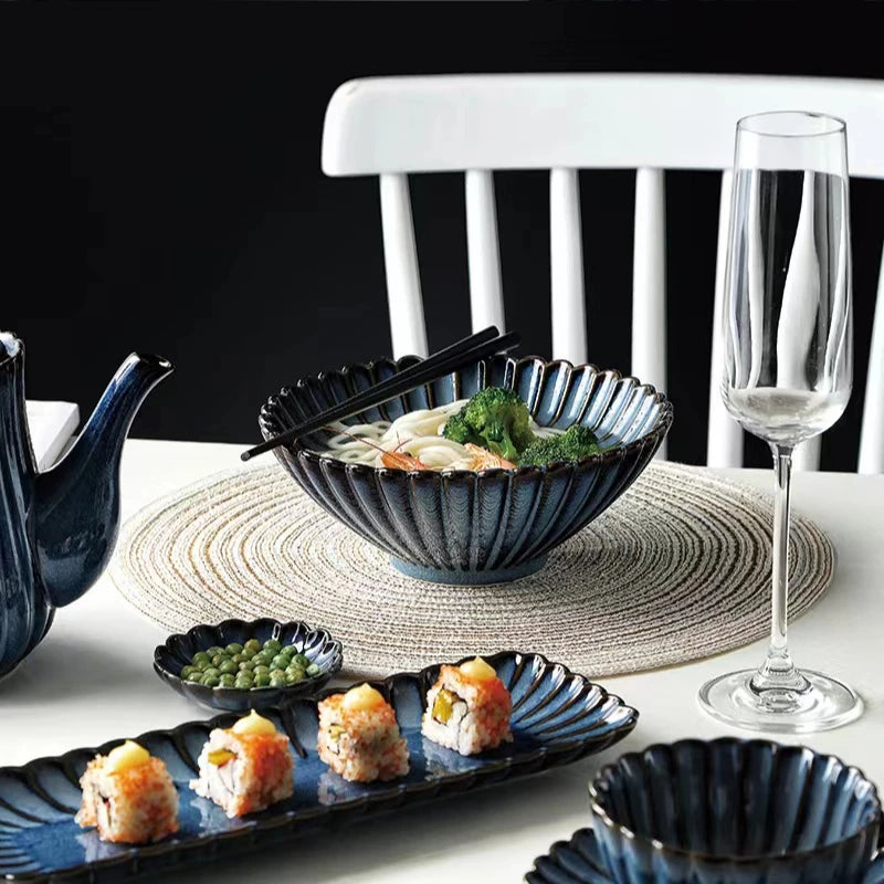 Simple ceramic Dinner Set Restaurant Ceramic Kitchenware Retro elegant cutlery set