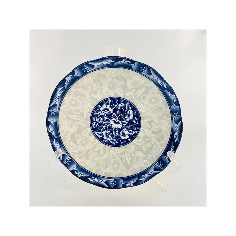 2021 hot selling products customized logo blue and white porcelain 7 inch ceramic plate