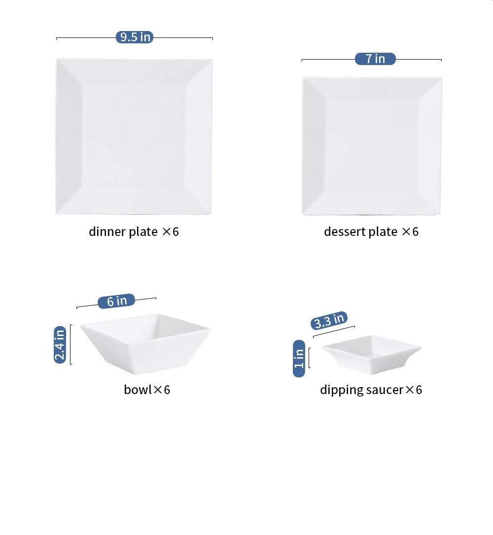 Hot Sell bulk Restaurant white color ceramic 9 inches square dinner plates stock lots Plates bowls saucers Sell By Ton