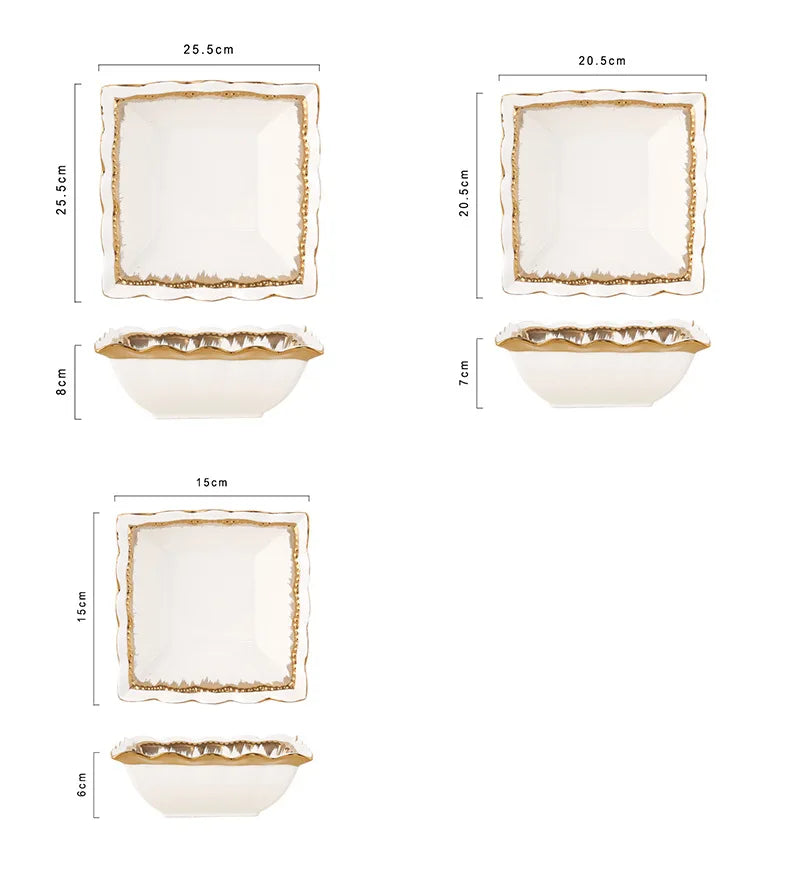 white and gold beaded dinner set dinnerware ceramic dishes supplier white tableware  plates bulk