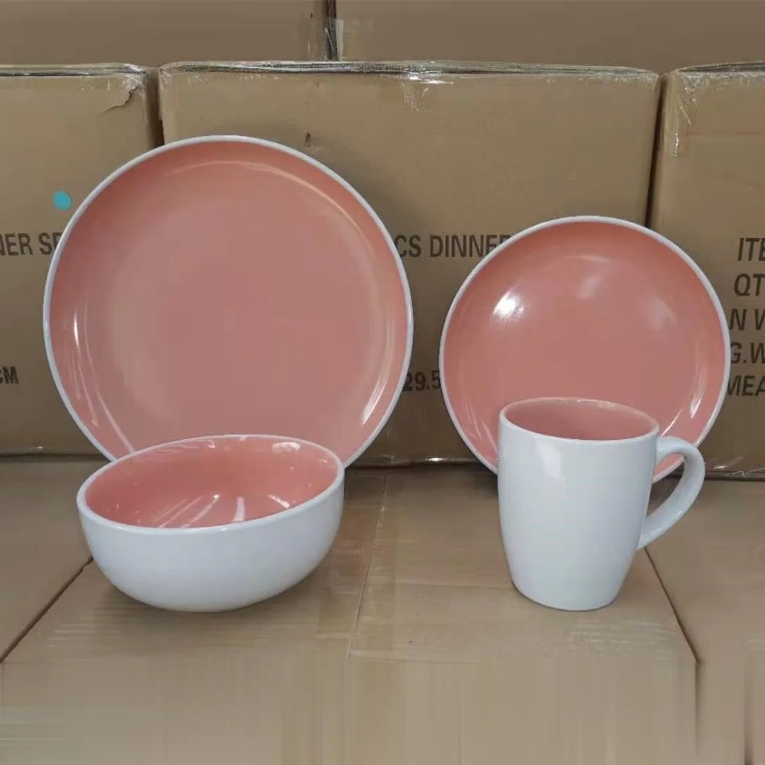 Manufacturer China colorful custom stoneware dinnerware ceramic dinner sets for wholesale