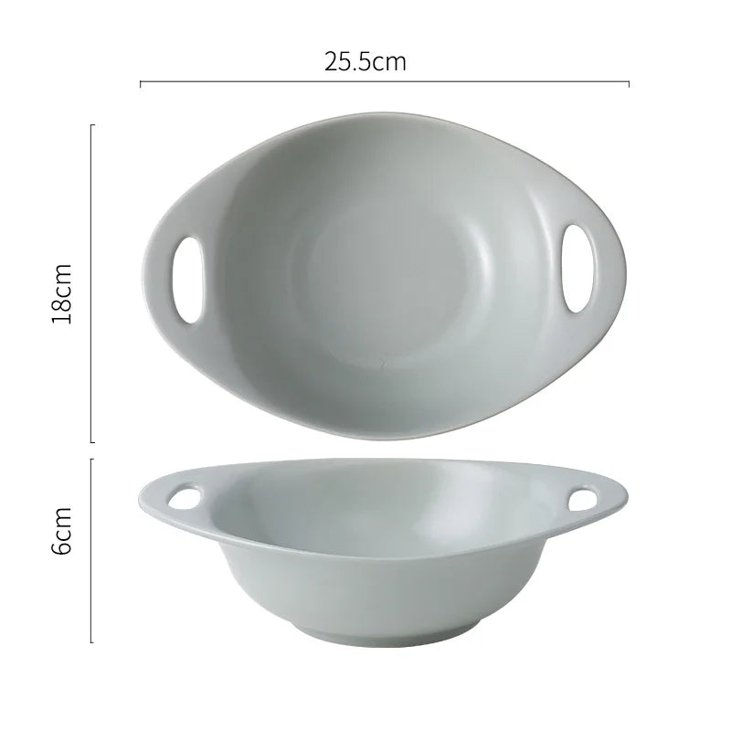 Underglaze Matte Fruit Salad Ceramic Bowl Heat Insulation Instant Noodle Soup Porcelain Baking Dish Household Restaurant