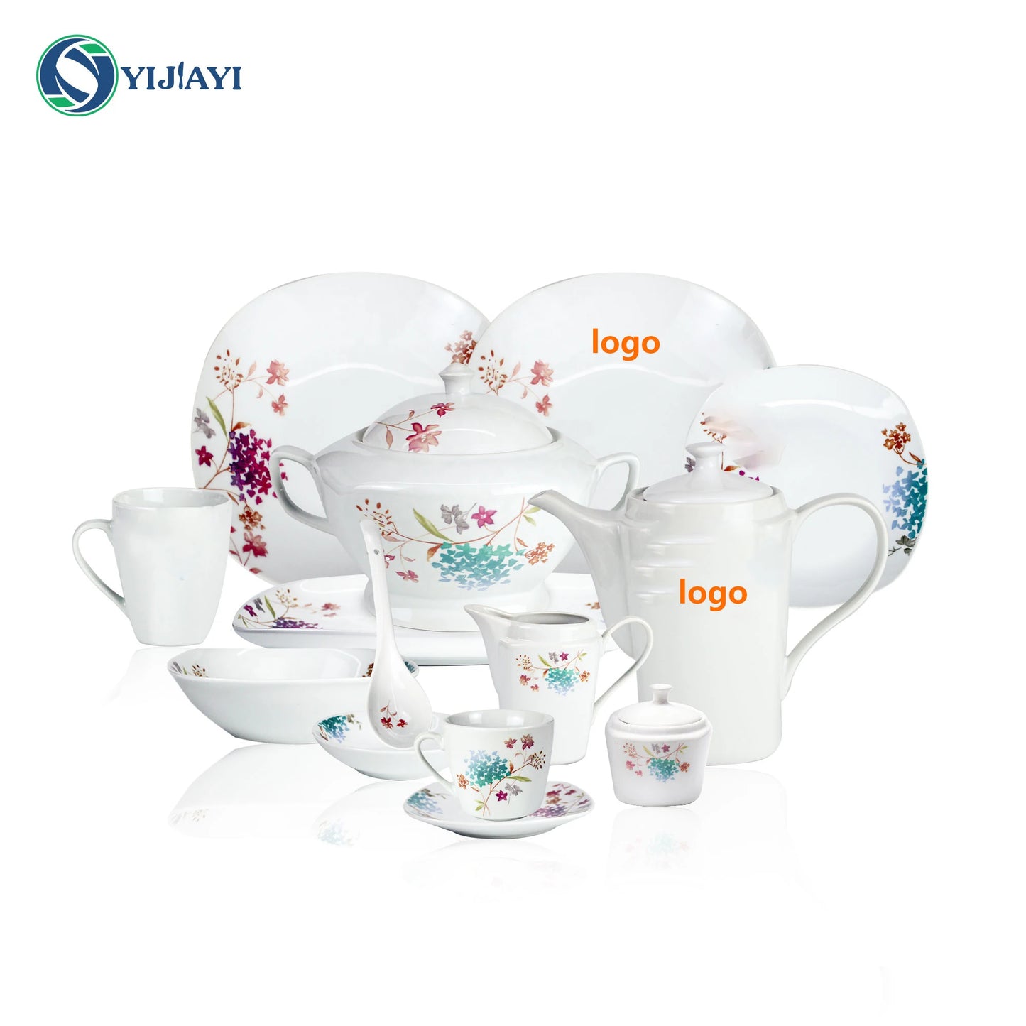 JIUWANG Wholesale Cheap Ceramic Round Customize Wedding Mug Bone China Tea Pakistan Dinnerware Set dinner set 72 pcs