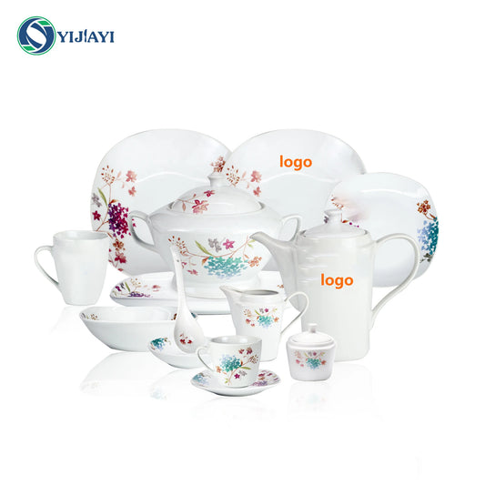 JIUWANG Wholesale Cheap Ceramic Round Customize Wedding Mug Bone China Tea Pakistan Dinnerware Set dinner set 72 pcs