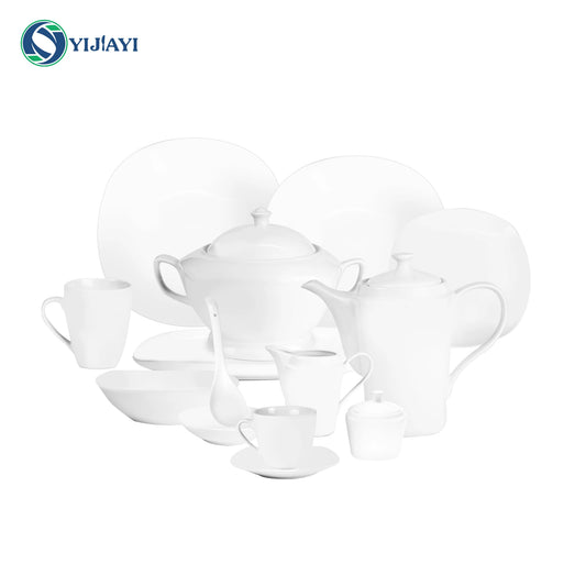 JIUWANG wholesale plate round of fine porcelain hotel dinnerware tableware for hotel restaurant