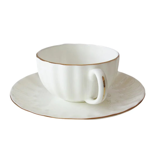 Chaozhou-Made Porcelain Tea & Coffee Mugs with Saucer for Giveaways Modern Design Porcelain Tea & Coffee Mugs