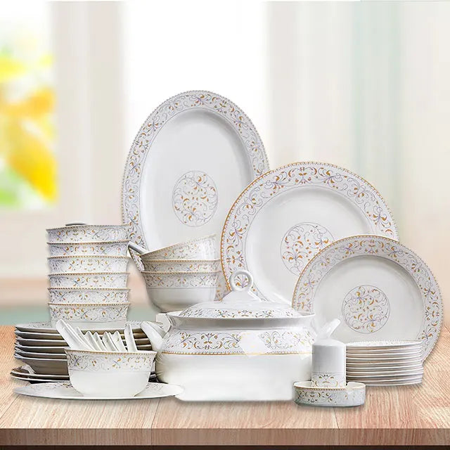 Wholesale 28 56 PCS Plate Bowl Dinnerware Fine NEW Bone China luxury  Dinner Sets