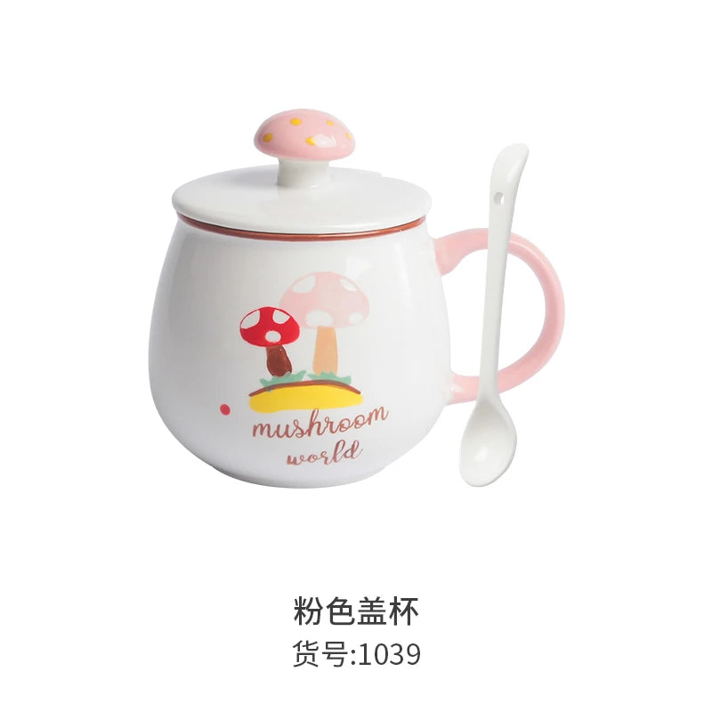 Luxury Funny Kids Cartoon Unique Design Drinking 3D Cute Ceramic Cat Coffee Mugs with Lid Spoon