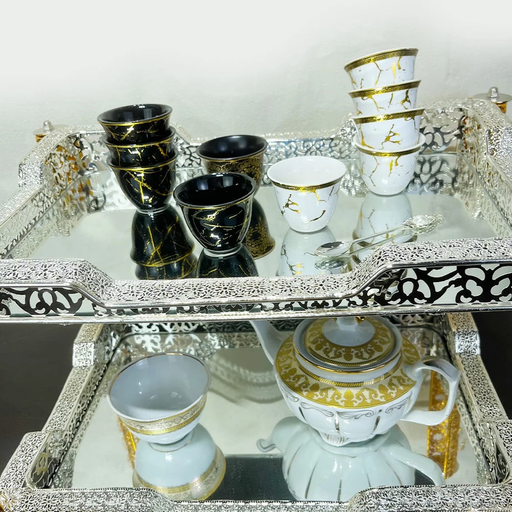 Customized PORCELAIN Arabic logo CAWA CUP SET 12 PCS IN THE BOX