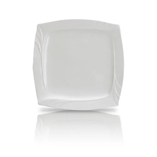 Wholesale Small Cheap Price China Glazed Square White Ceramics Plates Dinnerware in Bulk