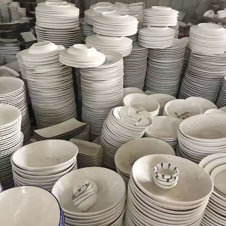 Hotel Tableware Direct Sell Modern Classic Luxury Kitchen Cabinet Ceramic Plates in Stock