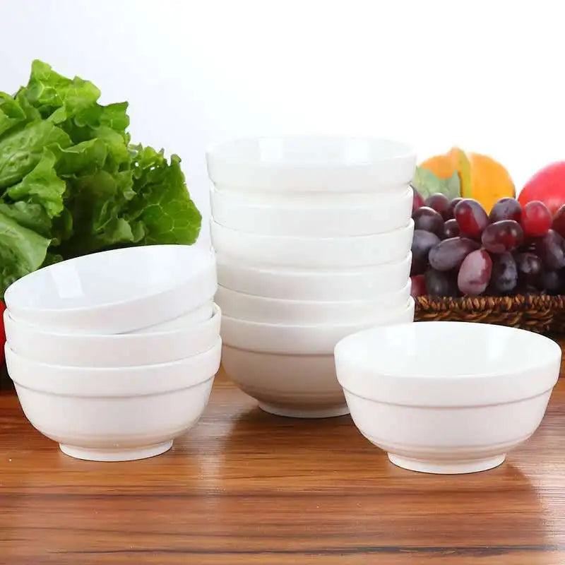 JIUWANG Serving Bowls - 5pcs Ceramic Mixing Bowl, 68 47 27 17 12 oz, New Bone Porcelain Nesting Bowls Set