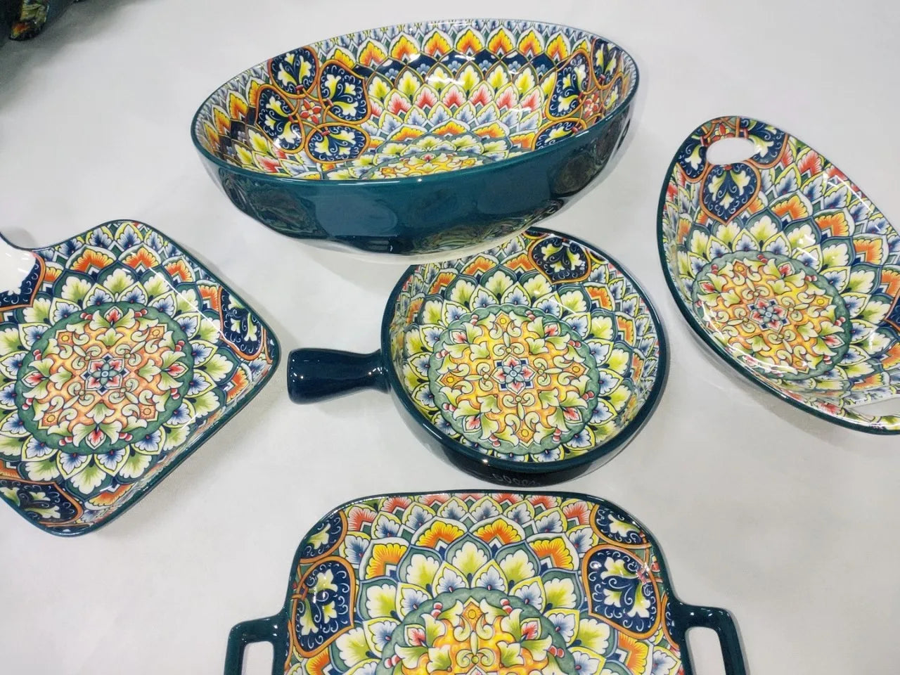 Porcelain Turkish Dinner Plates Ramen Bowl Ukraine Floral Luxury Dinnerware Set