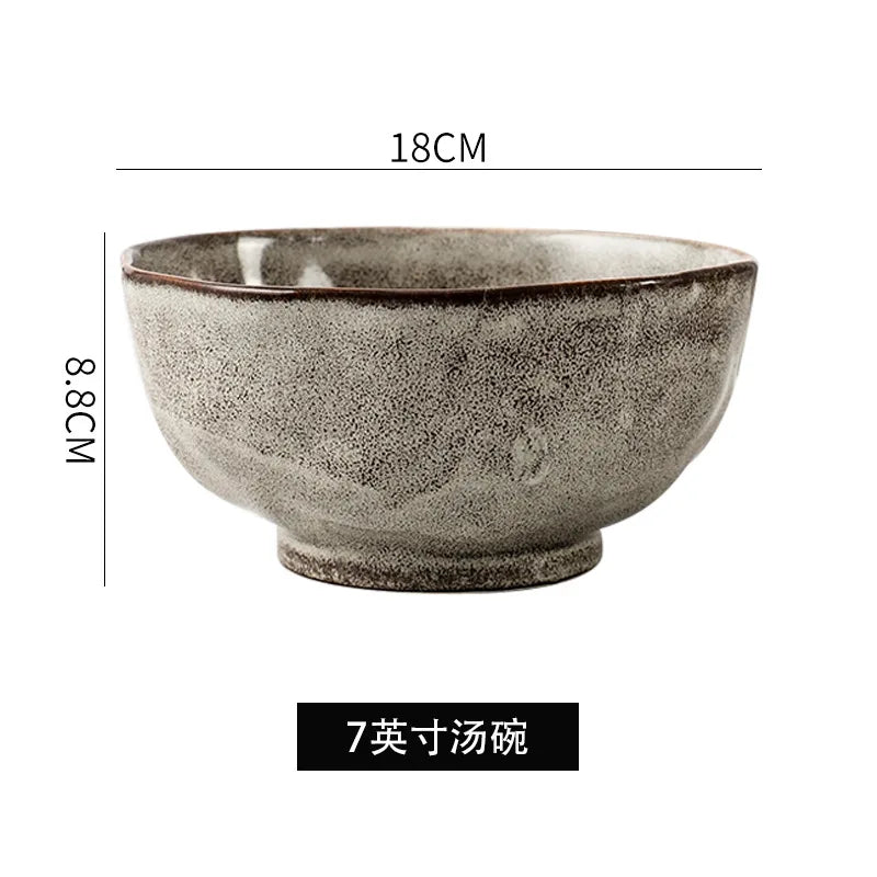 Japanese Style Crude Pottery Handmade Pottery Creative dinnerware sets Restoring Ancient Ways Ceramic tableware