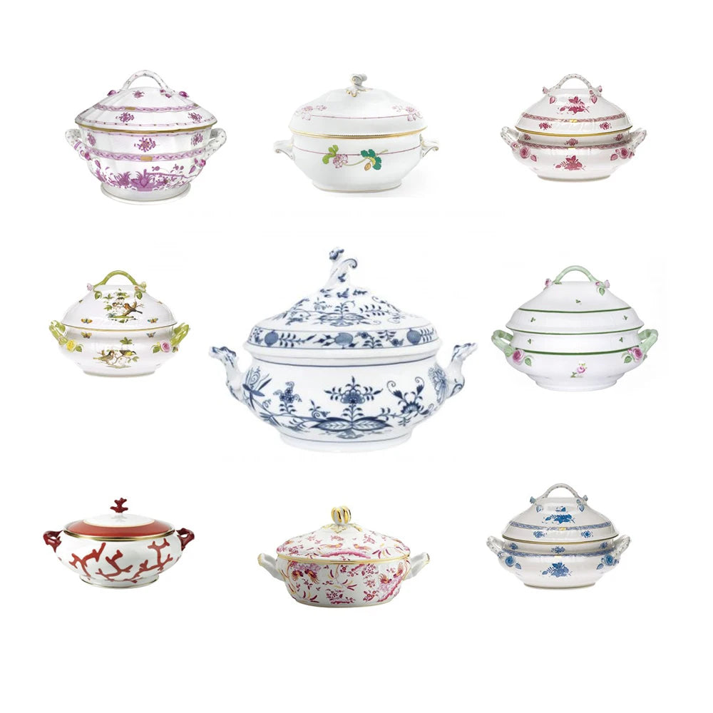 New Soup Pot Ceramic Soup Tureen With Tray And Spoon Soup Bowl Set