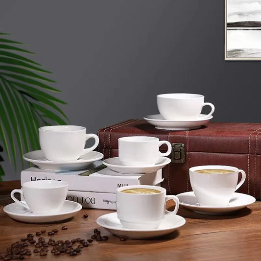 Reusable environmentally friendly dishwashing dishes are customizable tea cup and saucer set ceramic Coffee & Tea Sets