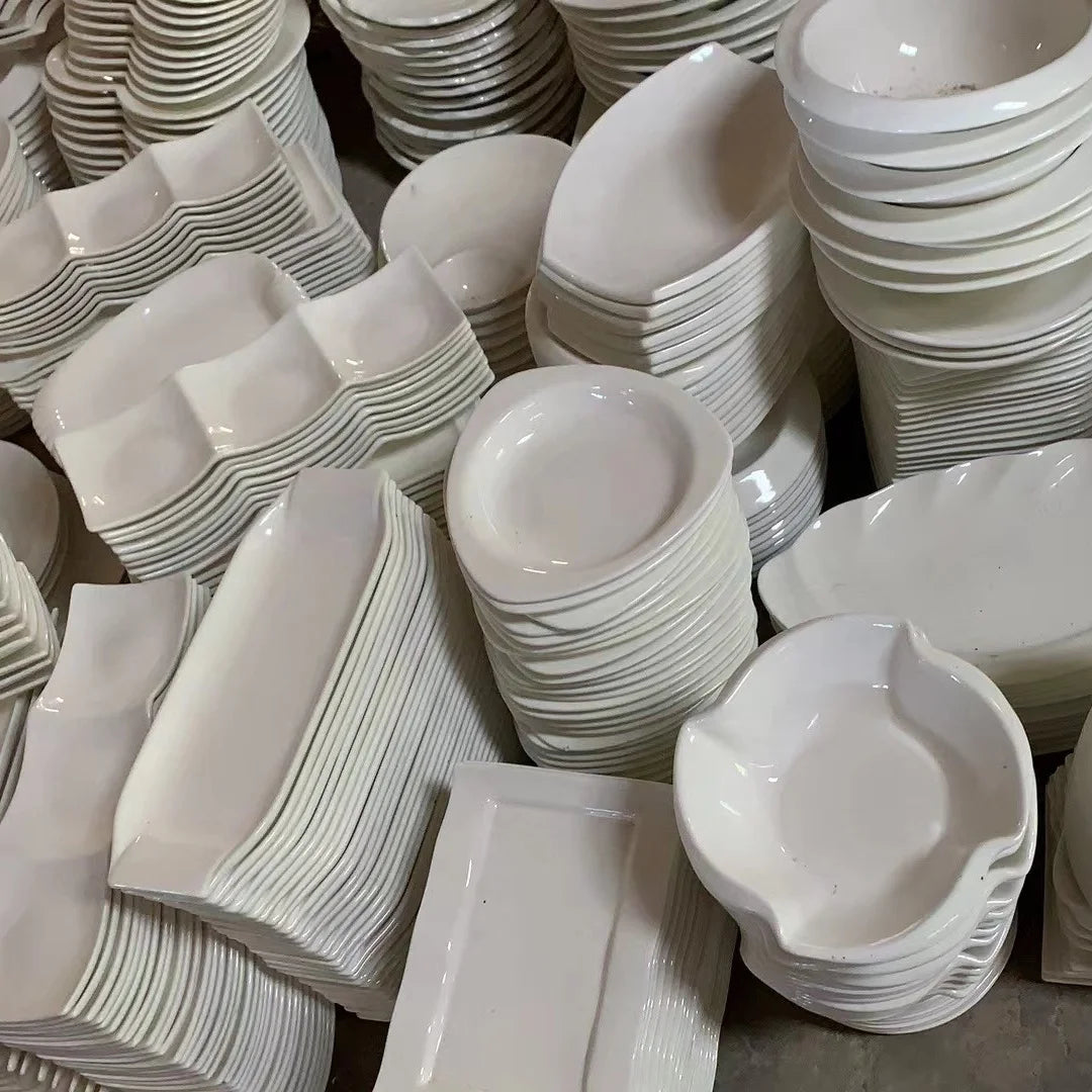 JIUWANG ceramic tableware factory Stock white porcelain ceramic plates and bowls hotel tableware dinnerware direct selling