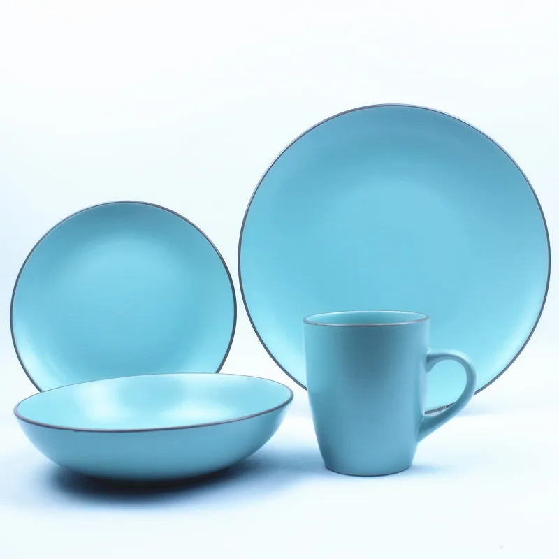 Nordic color glazed ceramic tableware dinnerware sets restaurant home use ceramic tableware on sale