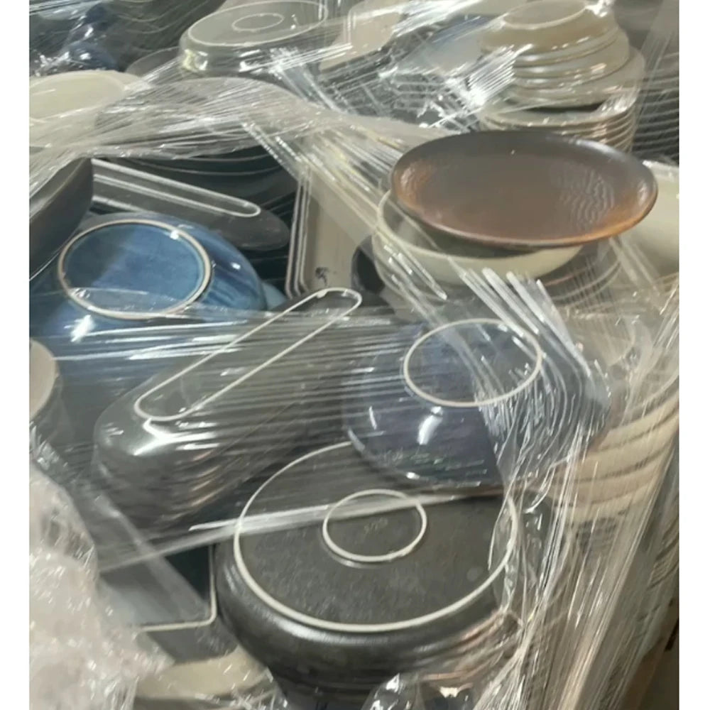 Chaozhou Factory Stocked Customized Porcelain Stock Plate Bowl Stock Color Tableware Plates Restaurant Ceramic By Ton