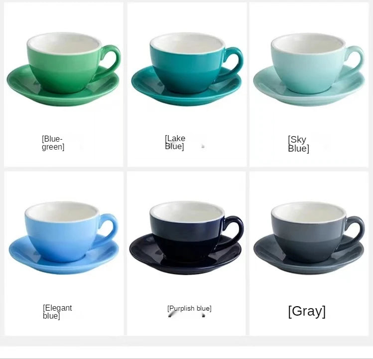 Wholesale Promotions Custom assorted colors restaurant ceramic coffee cups set with saucer