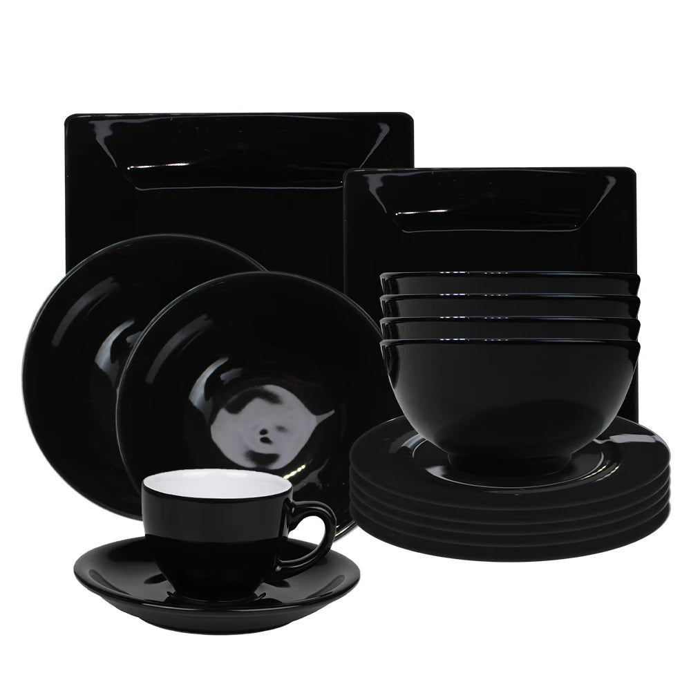 wholesale Black 11" Square Plate black dinner set Tableware for Restaurant Wedding Catering Party Banquet