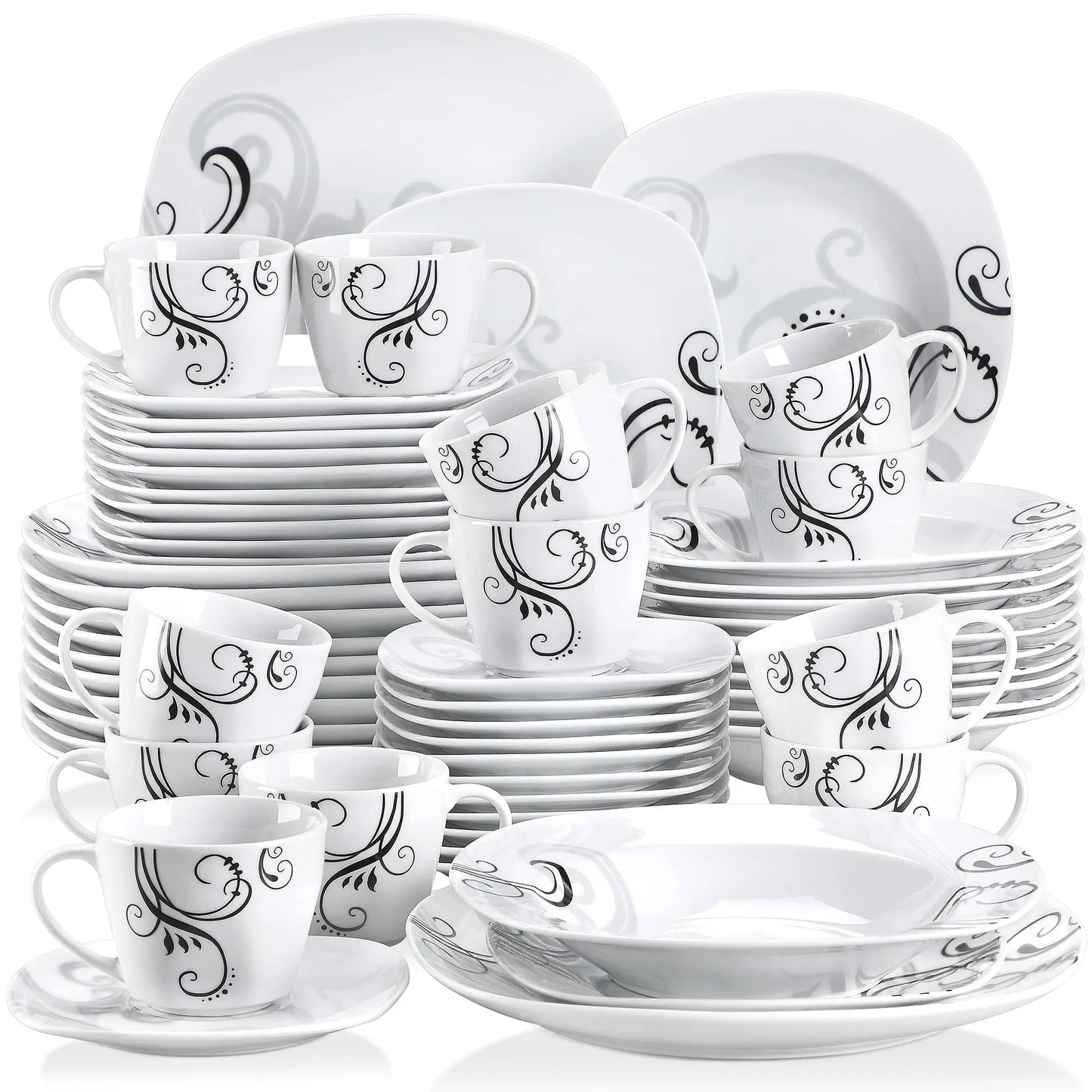 Vajilla de cocina modern Vajilla Platos Bol Taza Vajilla Comedor conjunto de servicios porcelana ceramic set