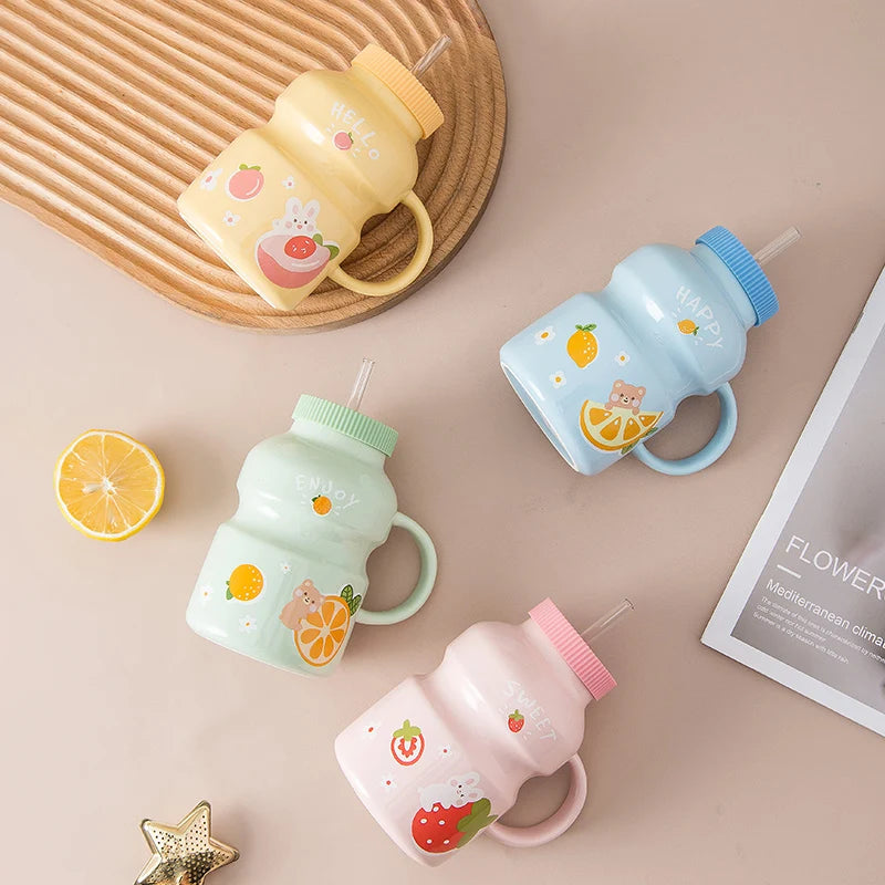 Custom Children Cute Wholesale Ceramic Coffee Cup 2022 Christmas Decorations Nordic Mug With Lid