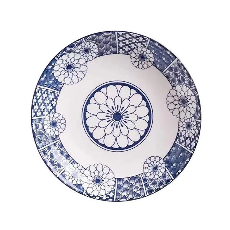 Custom kitchen wares round  ceramic plate blue 18 cm *3.6 cm ceramic plate