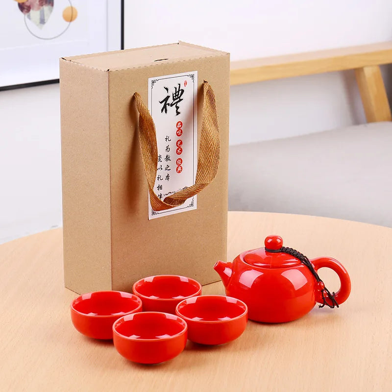 Chinese Kung Fu Travel traditional Tea Set Ceramic Gaiwan Tea Cups