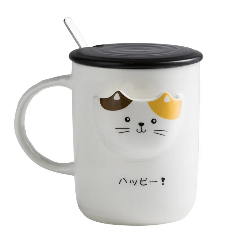 wholesale customized handmade cute animal 3d drinking cups tea coffee ceramic mug for for gift