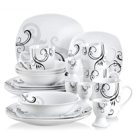 Vajilla de cocina modern Vajilla Platos Bol Taza Vajilla Comedor conjunto de servicios porcelana ceramic set