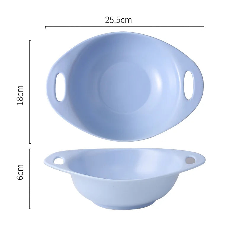 Underglaze Matte Fruit Salad Ceramic Bowl Heat Insulation Instant Noodle Soup Porcelain Baking Dish Household Restaurant