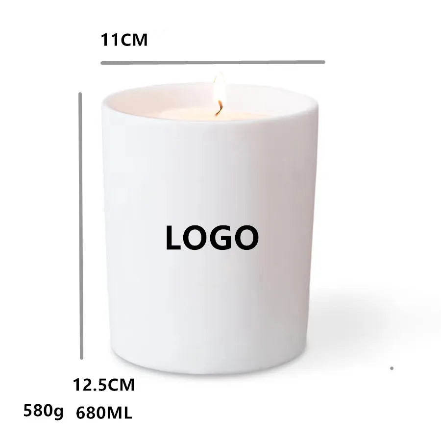 Custom modern ceramic candle holder home decor cylinder scented luxury matte color empty candle jars in bulk