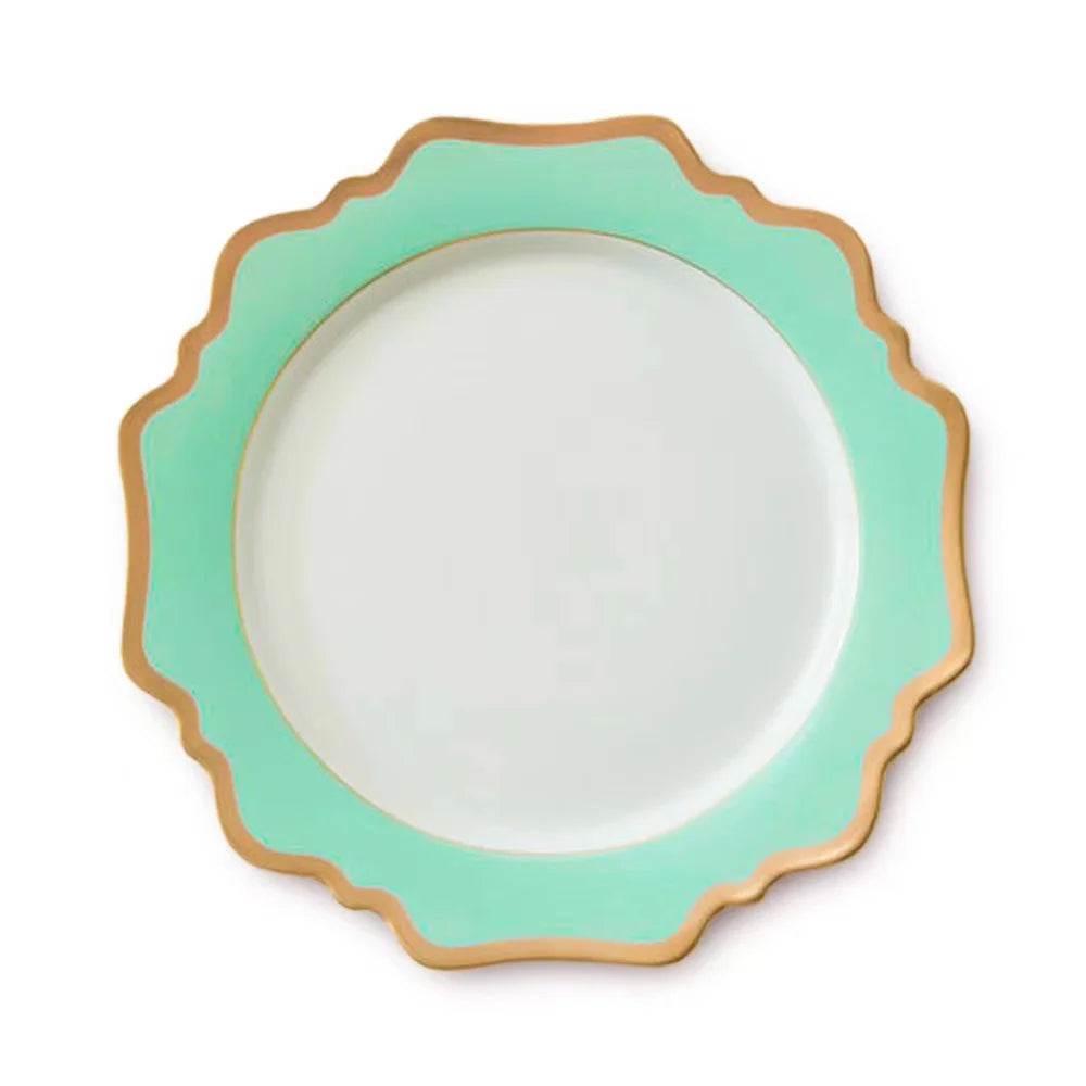 European-style dessert tableware light green gold sun flower hotel house wedding series restaurant model room tableware