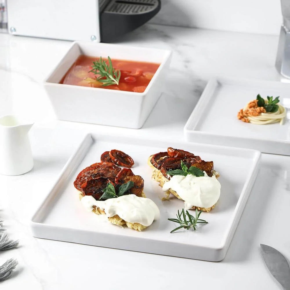 White rectangular ceramic bakeware sets High temperature resistance and no deformation porcelain Square baking dish