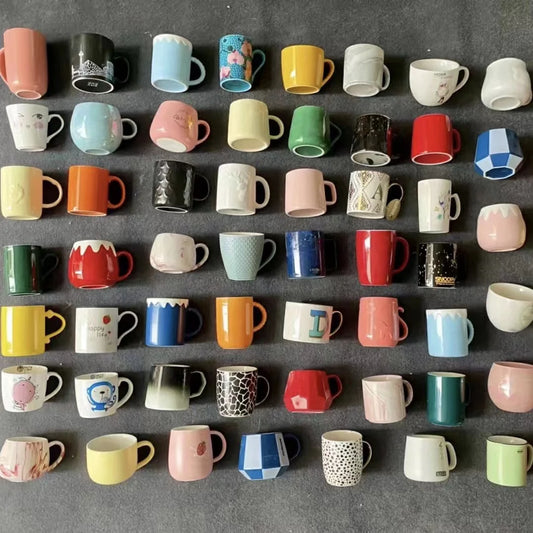 Factory Direct Sell Coffee Cup Water Cup Sell by Ton Multiple Color Pattern Contracted Porcelain Mug Ceramic mugs